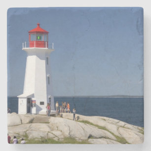 Dessous-de-verre En Pierre Phare à Peggy's Cove, Nouvelle-Écosse, Canada.