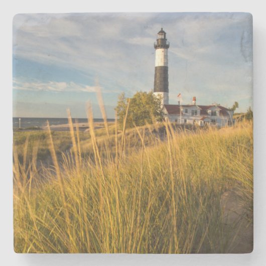 Dessous-de-verre En Pierre Phare Big Sable Point Sur Le Lac Michigan (Devant)