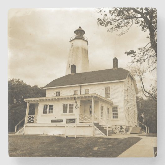 Dessous-de-verre En Pierre Phare de Sandy Hook (Devant)