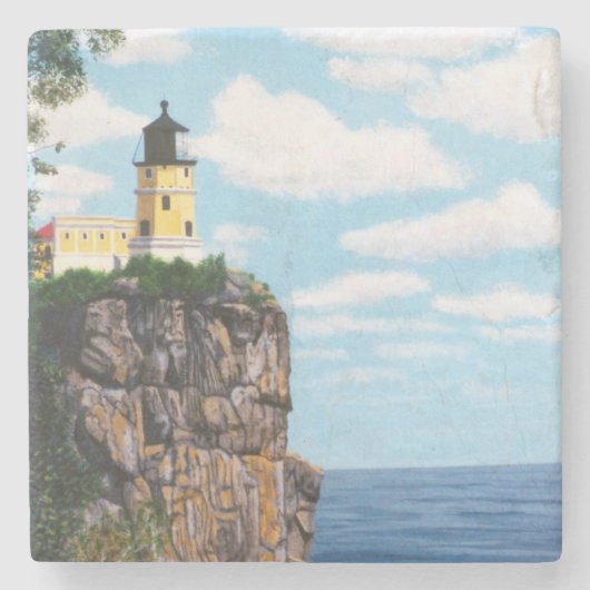 Dessous-de-verre En Pierre Phare fendu de roche (Devant)