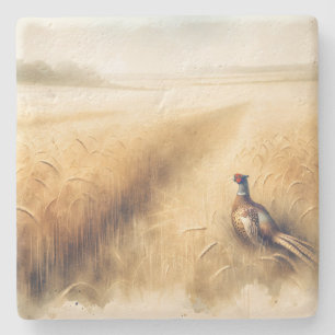 Dessous-de-verre En Pierre Pheasant d'automne en blé