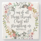 Dessous-de-verre En Pierre Philippiens 4:13 Je peux faire tout (Devant)