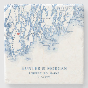 Dessous-de-verre En Pierre Phippsburg Maine Destination Mariage Faveur