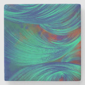 Dessous-de-verre En Pierre Phoenix Plumes vert (Devant)