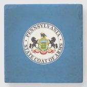 Dessous-de-verre En Pierre Phoque de Pennsylvanie, sceau d'État américain (Devant)