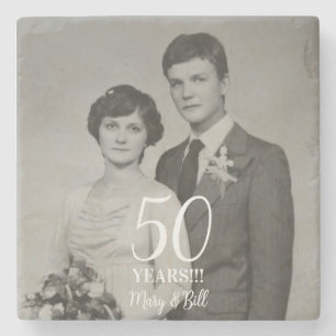 Dessous-de-verre En Pierre photo anniversaire de mariage personnalisée modern