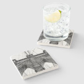 Dessous-de-verre En Pierre Photo du pont de Brooklyn dans NYC (Côté)