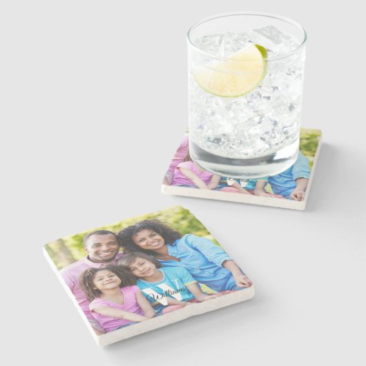 Dessous-de-verre En Pierre Photo Monogramme (Côté)