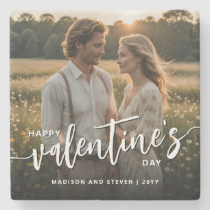 Dessous-de-verre En Pierre Photo personnalisé Joyuse Saint-Valentin Élégant