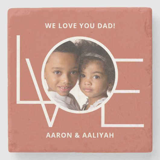 Dessous-de-verre En Pierre Photo personnalisée amour que vous papa (Devant)