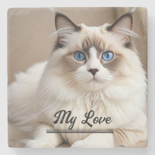 Dessous-de-verre En Pierre Photo pour animaux de compagnie ''My Love'' Person