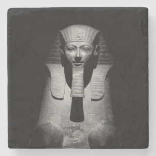 Dessous-de-verre En Pierre Photographie du roi pharaon en noir et blanc