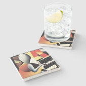 Dessous-de-verre En Pierre Piano Player - Art aérographe (Côté)