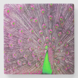 Dessous-de-verre En Pierre Pic Rose Et Vert,