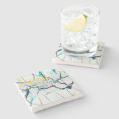 Dessous-de-verre En Pierre Pièces acryliques multicolores fissurées (Côté)