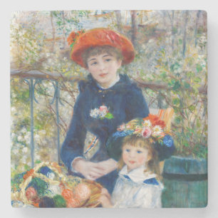 Dessous-de-verre En Pierre Pierre-Auguste Renoir - Deux sœurs sur la terrasse