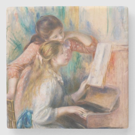 Dessous-de-verre En Pierre Pierre Auguste Renoir - Jeunes filles au piano (Devant)