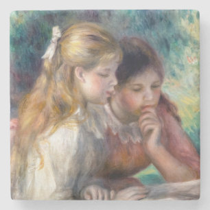 Dessous-de-verre En Pierre Pierre-Auguste Renoir - La Lecture