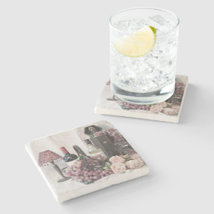 Dessous-de-verre En Pierre Pierre de dessous de verre trop de vin et de raisi