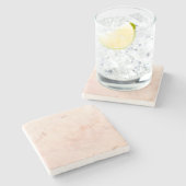 Dessous-de-verre En Pierre Pierre de marbre rose Moderne Élégant Design (Côté)