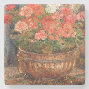 Dessous-de-verre En Pierre Pierre géraniums de Renoir un   dans un bassin de