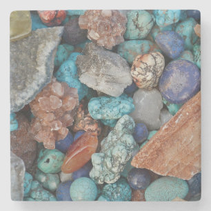 Dessous-de-verre En Pierre Pierre Roche colorée naturelle grise marron bleue