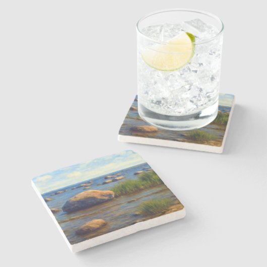 Dessous-de-verre En Pierre Pierres de Vormsi (Côté)
