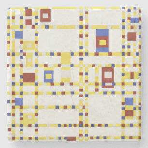 Dessous-de-verre En Pierre Piet Mondrian Broadway Boogie Woogie Art Abstrait