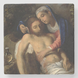 Dessous-de-verre En Pierre Pietà (Marie et Jésus) (par Adam Elsheimer)