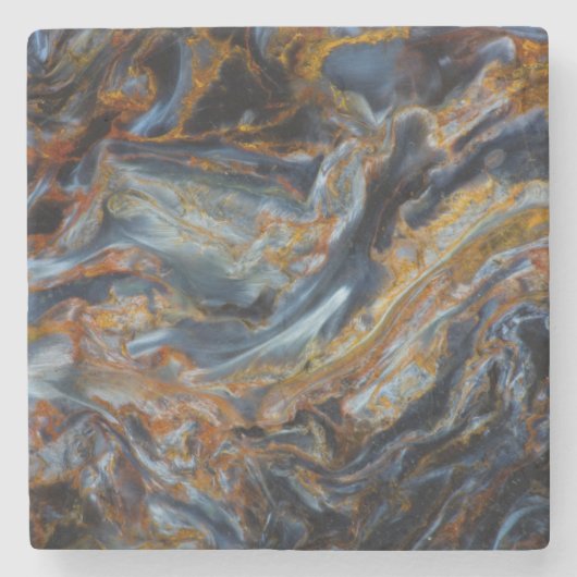 Dessous-de-verre En Pierre Pietersite à taches noires (Devant)