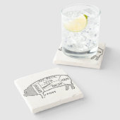 Dessous-de-verre En Pierre Pig de graphique à boucher (Côté)