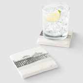 Dessous-de-verre En Pierre Pilier de Huntington Beach (Côté)