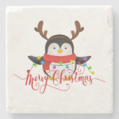 Dessous-de-verre En Pierre Pingouin de Noël (Devant)