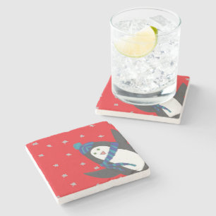 Dessous-de-verre En Pierre Pingouin mignon de vacances