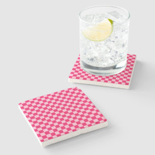 Dessous-de-verre En Pierre Pink Combination Classic Checkerboard par STaylor