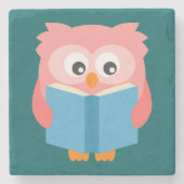 Dessous-de-verre En Pierre Pink cute reading (Devant)