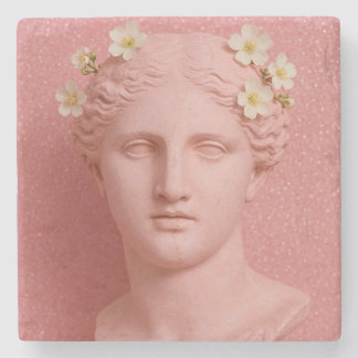 Dessous-de-verre En Pierre Pink Greek Coasters.