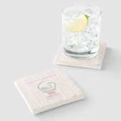 Dessous-de-verre En Pierre Pink Stripes Swan   (Côté)