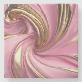 Dessous-de-verre En Pierre Pink Swirl Moderne (Devant)