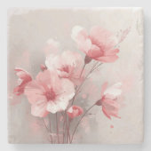 Dessous-de-verre En Pierre Pink, White, and Gray Foral (Devant)