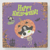 Dessous-de-verre En Pierre Pirate squelette (Devant)