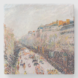 Dessous-de-verre En Pierre Pissarro - Montmartre, Mardi Gras sur le boulevard