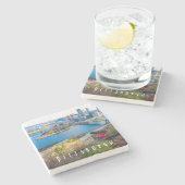 Dessous-de-verre En Pierre Pittsburgh Skyline (Côté)