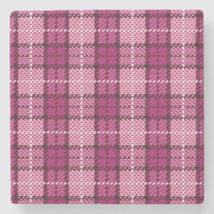 Dessous-de-verre En Pierre Pixel Plaid_Magenta-Black