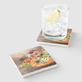 Dessous-de-verre En Pierre Pizza italienne fraîche (Côté)