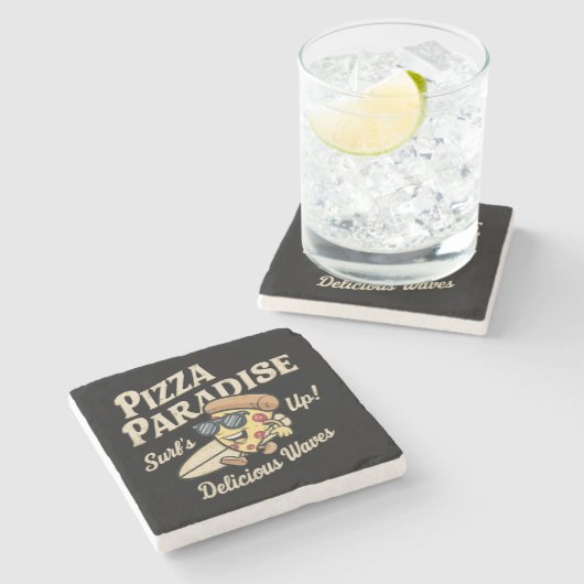 Dessous-de-verre En Pierre Pizza Paradise (Côté)