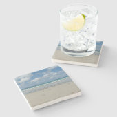 Dessous-de-verre En Pierre Plage avec mouettes (Côté)