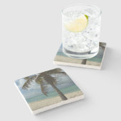 Dessous-de-verre En Pierre Plage d'Aruba I Belle Scène Nature (Côté)