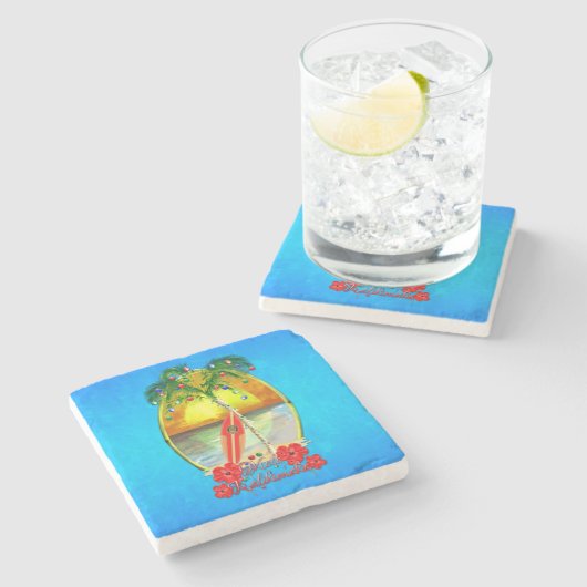 Dessous-de-verre En Pierre Plage Mele Kalikimaka (Côté)