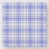 Dessous-de-verre En Pierre Plaid blanc bleu 2 (Devant)